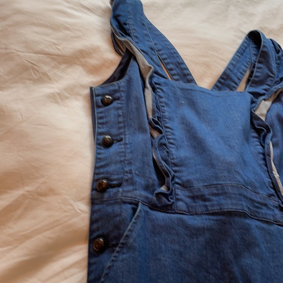 Cacharel Paris Dark Blue Denim Jumper with Cross Back Size 42 - Picture 3 of 4